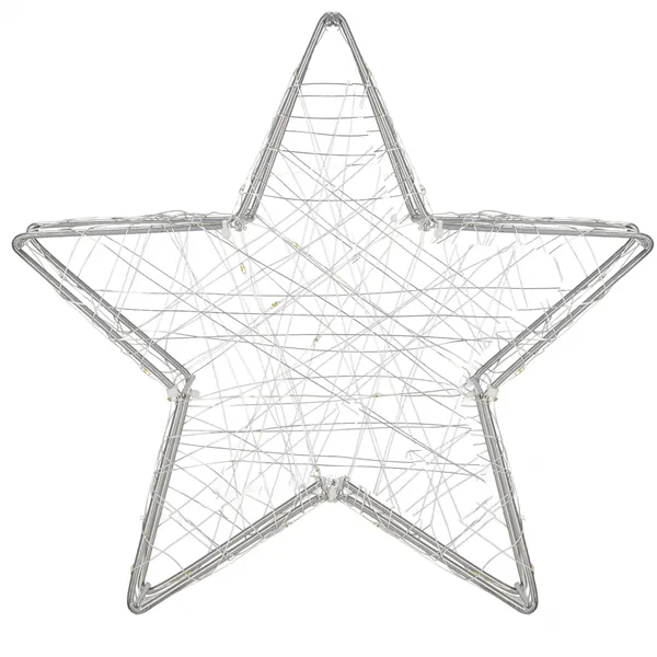 Joulukoriste Springos CL4128, 30 LED, lasimaalaustyyliin tehty tähti, lämmin valkoinen valo